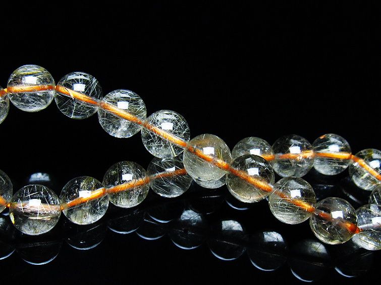 ゴールドタイチンルチル ブレスレット 8mm [t171-7540] 2枚目