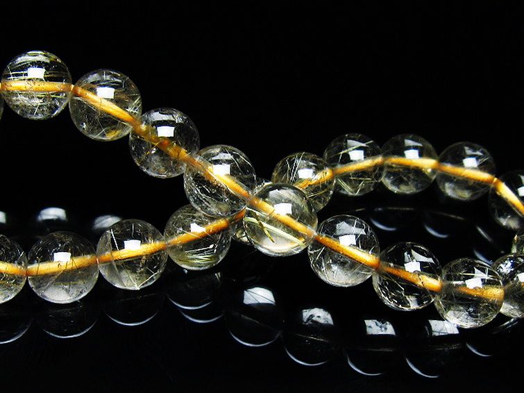 ゴールドタイチンルチル ブレスレット 8mm [t171-7555] 2枚目