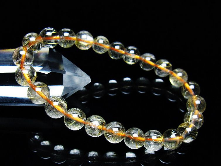 ゴールドタイチンルチル ブレスレット 7mm [t171-7562] 1枚目