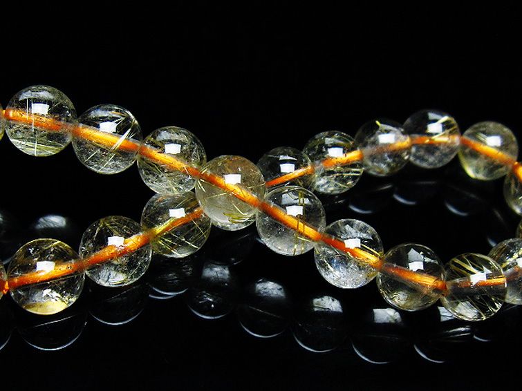 ゴールドタイチンルチル ブレスレット 7mm [t171-7562] 2枚目