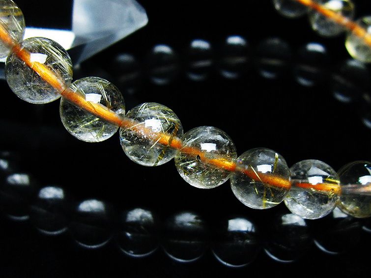 ゴールドタイチンルチル ブレスレット 7mm [t171-7562] 3枚目