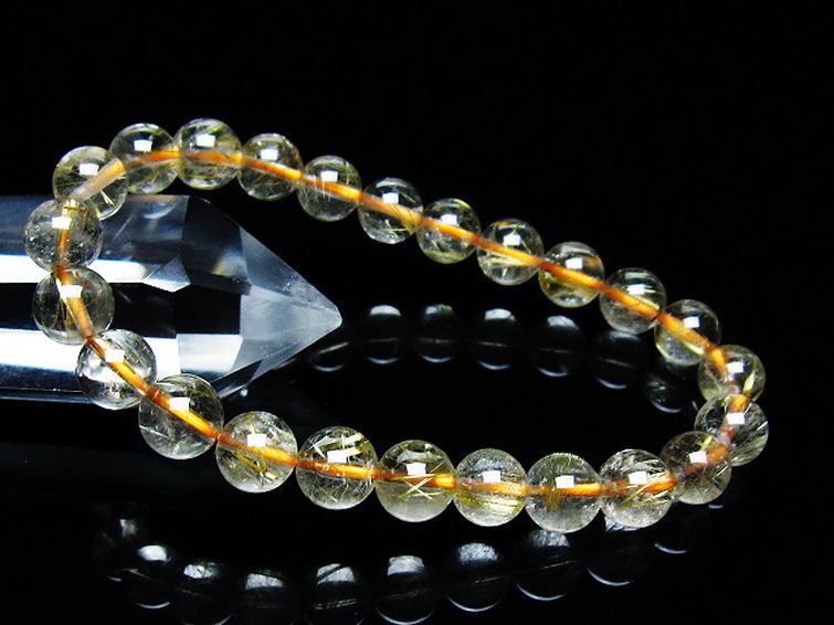 ゴールドタイチンルチル ブレスレット 7mm [t171-7563] 1枚目