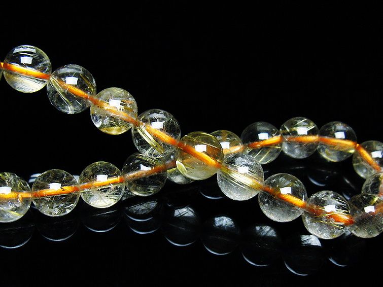 ゴールドタイチンルチル ブレスレット 7mm [t171-7563] 2枚目