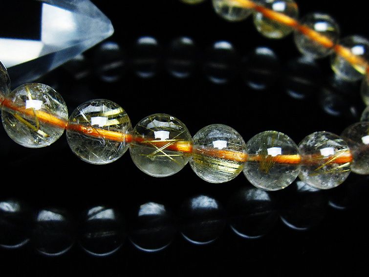 ゴールドタイチンルチル ブレスレット 7mm [t171-7563] 3枚目