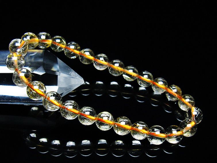 ゴールドタイチンルチル ブレスレット 7mm [t171-7571] 1枚目