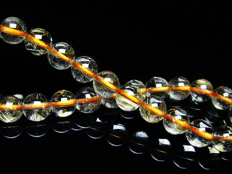 ゴールドタイチンルチル ブレスレット 7mm [t171-7571] 2枚目