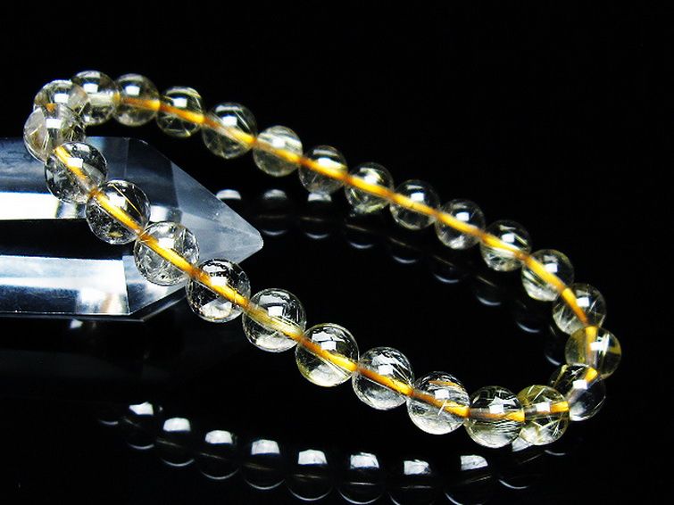 ゴールドタイチンルチル ブレスレット 7mm [T171-7572] 1枚目