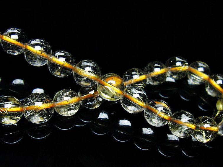 ゴールドタイチンルチル ブレスレット 7mm [T171-7572] 2枚目