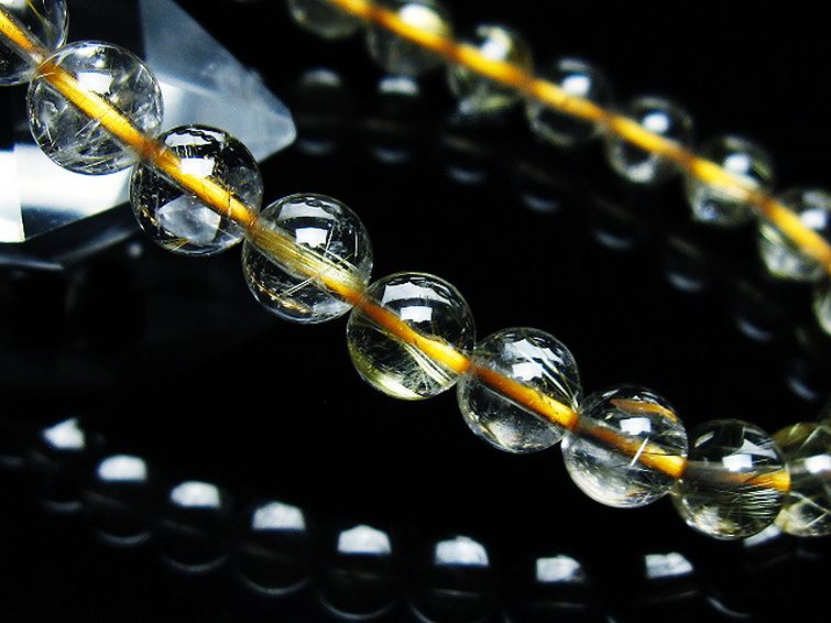 ゴールドタイチンルチル ブレスレット 7mm [T171-7572] 3枚目