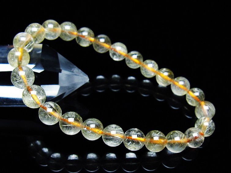 ゴールドタイチンルチル ブレスレット 7mm [T171-7573] 1枚目