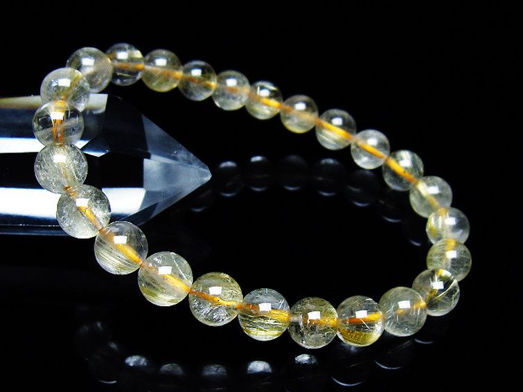 ゴールドタイチンルチル ブレスレット 7mm [T171-7591] 1枚目