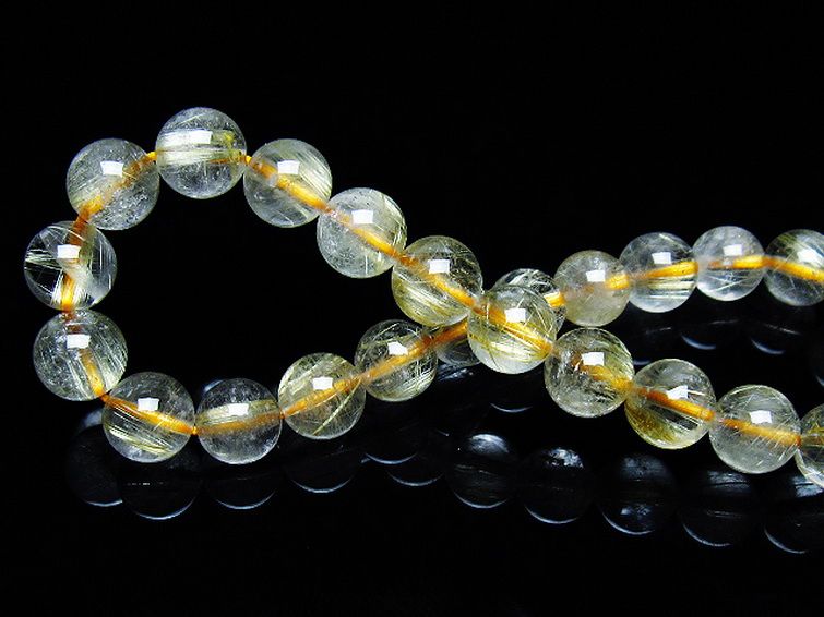 ゴールドタイチンルチル ブレスレット 7mm [T171-7591] 2枚目