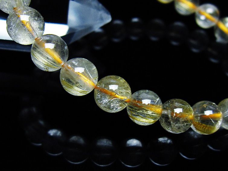 ゴールドタイチンルチル ブレスレット 7mm [T171-7591] 3枚目