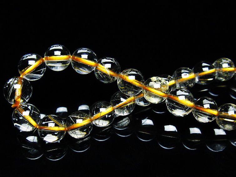 ゴールドタイチンルチル ブレスレット 7mm [t171-7596] 2枚目