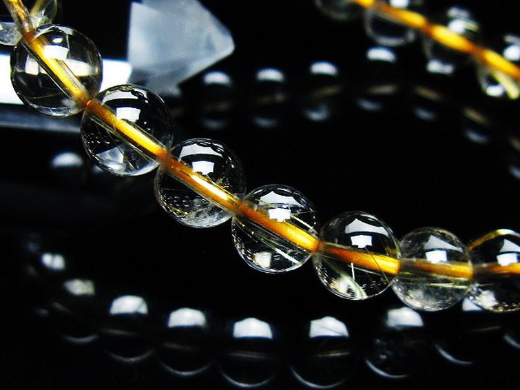 ゴールドタイチンルチル ブレスレット 7mm [t171-7596] 3枚目