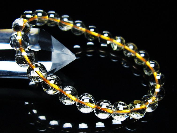 ゴールドタイチンルチル ブレスレット 7mm [T171-7598] 1枚目