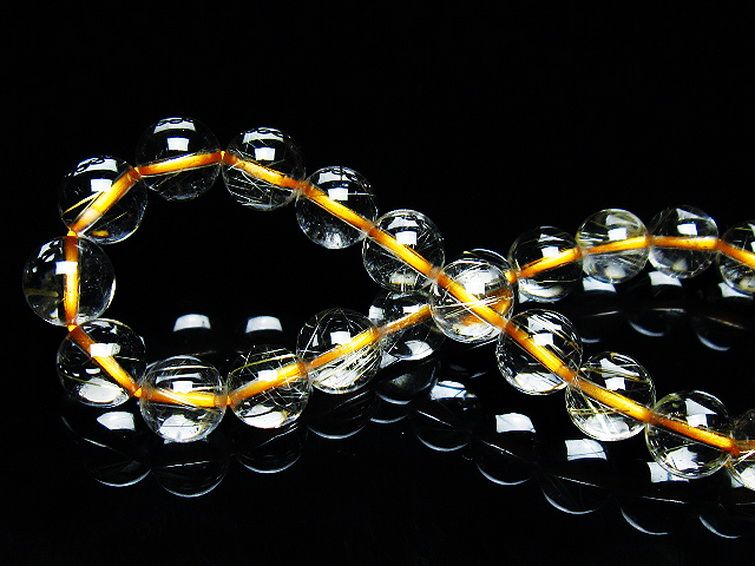 ゴールドタイチンルチル ブレスレット 7mm [T171-7598] 2枚目