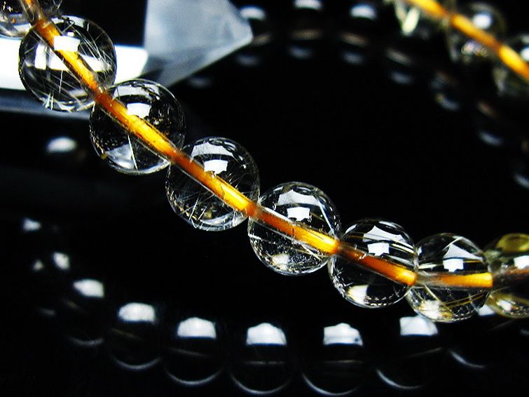 ゴールドタイチンルチル ブレスレット 7mm [T171-7598] 3枚目