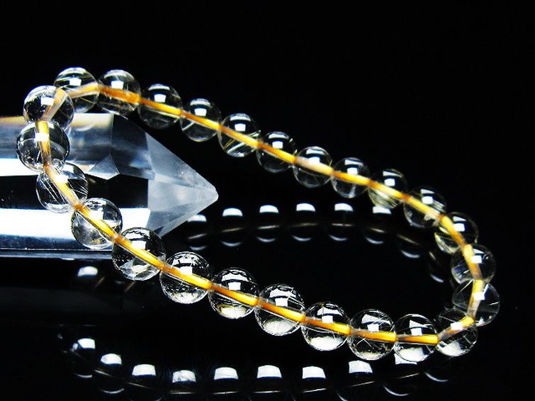 ゴールドタイチンルチル ブレスレット 7mm [T171-7602] 1枚目