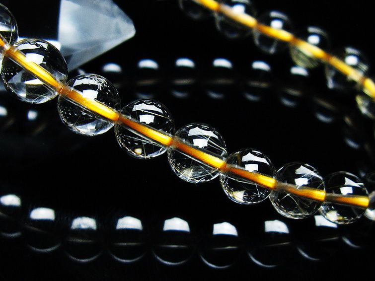 ゴールドタイチンルチル ブレスレット 7mm [T171-7602] 3枚目