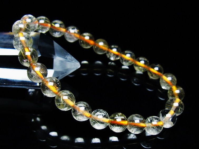 ゴールドタイチンルチル ブレスレット 7mm [T171-7603] 1枚目