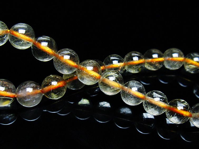 ゴールドタイチンルチル ブレスレット 7mm [T171-7603] 2枚目