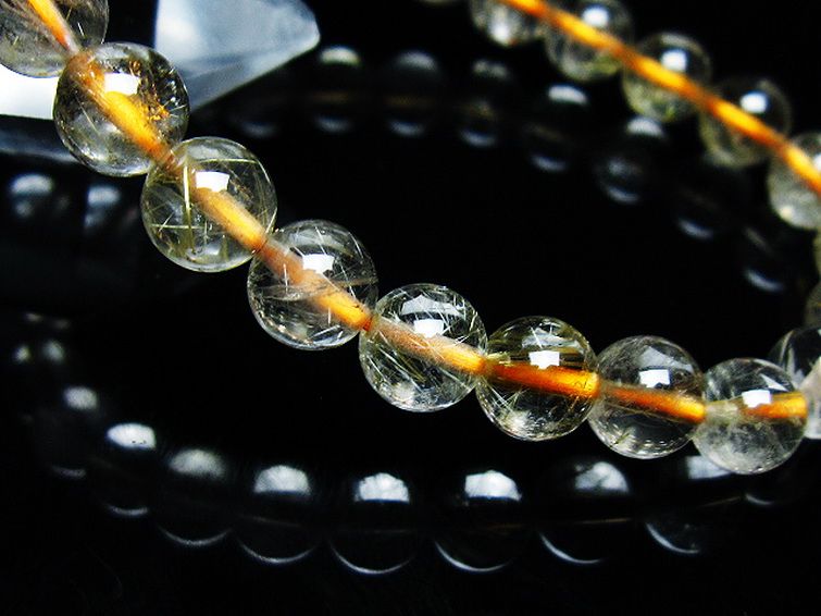 ゴールドタイチンルチル ブレスレット 7mm [T171-7603] 3枚目