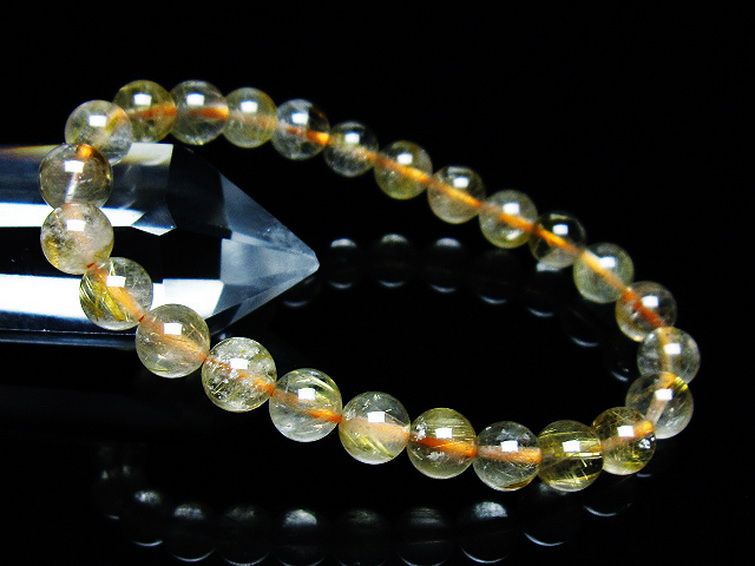 ゴールドタイチンルチル ブレスレット 7mm [T171-7605] 1枚目