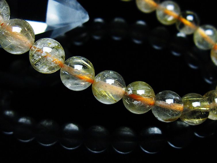 ゴールドタイチンルチル ブレスレット 7mm [T171-7605] 3枚目