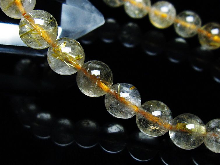 ゴールドタイチンルチル ブレスレット 8mm [T171-7615] 3枚目