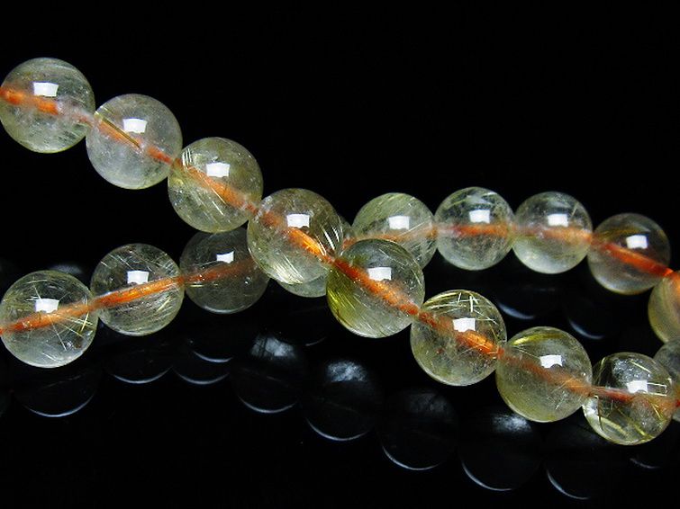 ゴールドタイチンルチル ブレスレット 8mm [t171-7617] 2枚目