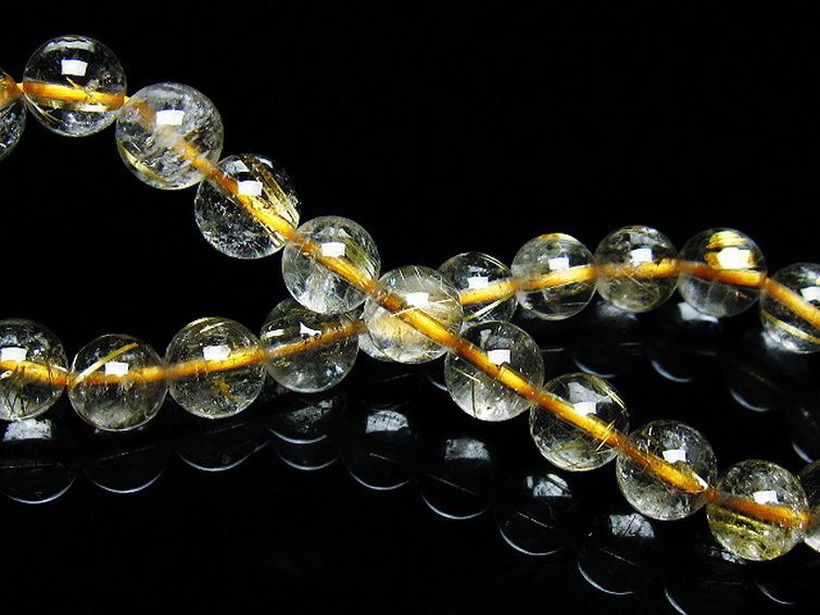 ゴールドタイチンルチル ブレスレット 7mm [T171-7621] 2枚目