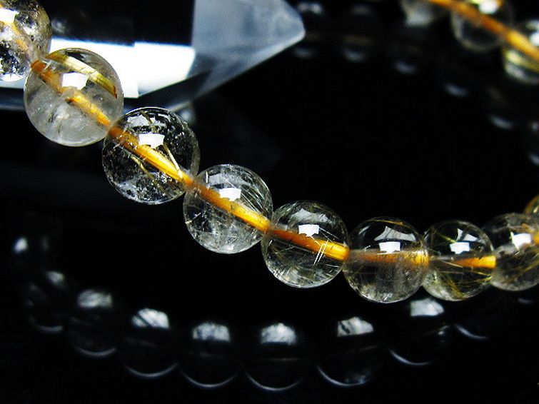 ゴールドタイチンルチル ブレスレット 7mm [T171-7621] 3枚目