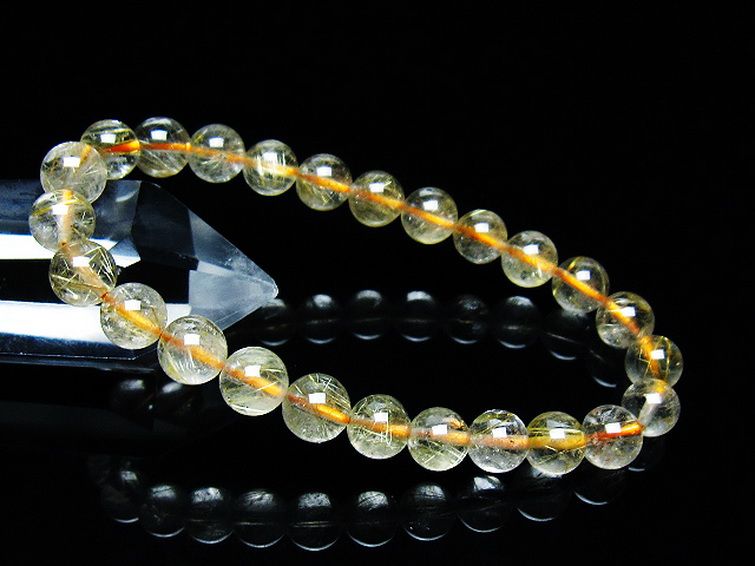 ゴールドタイチンルチル ブレスレット 7mm [T171-7626] 1枚目