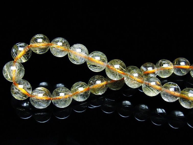 ゴールドタイチンルチル ブレスレット 7mm [T171-7626] 2枚目