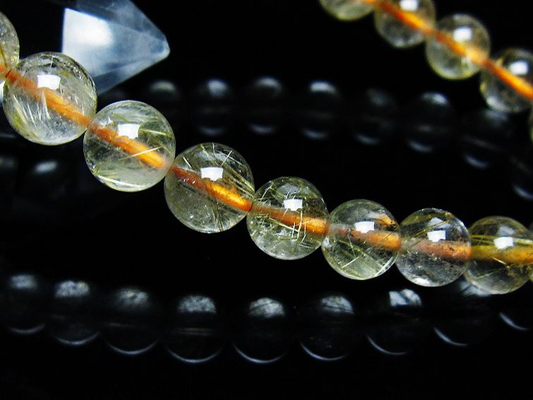 ゴールドタイチンルチル ブレスレット 7mm [T171-7626] 3枚目