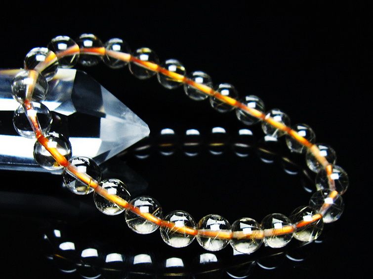 ゴールドタイチンルチル ブレスレット 7mm [T171-7628] 1枚目