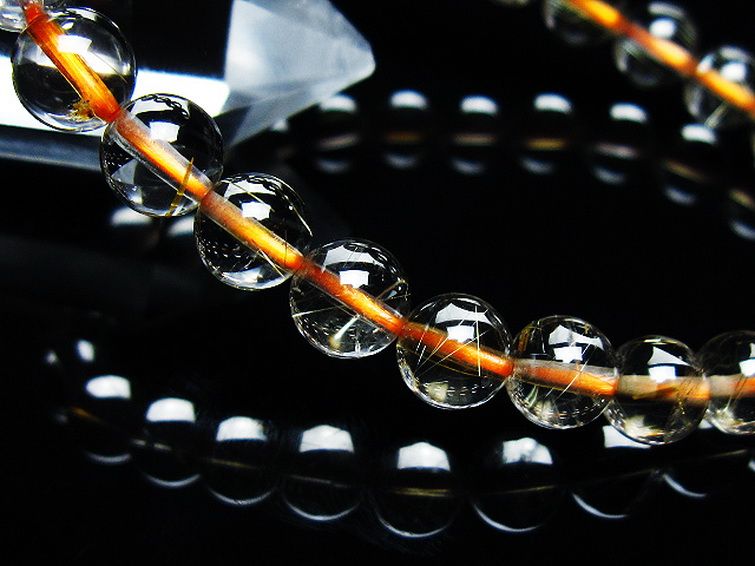 ゴールドタイチンルチル ブレスレット 7mm [T171-7628] 3枚目