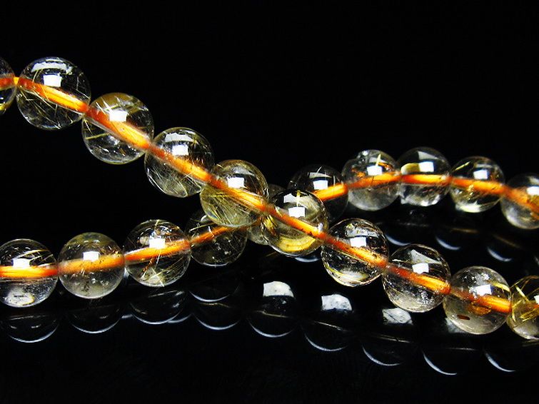 ゴールドタイチンルチル ブレスレット 7mm [T171-7668] 2枚目