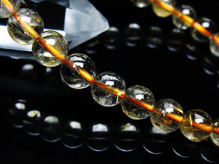 ゴールドタイチンルチル ブレスレット 7mm [T171-7668] 3枚目