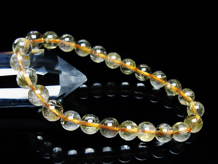 ゴールドタイチンルチル ブレスレット 7mm [T171-7676] 1枚目