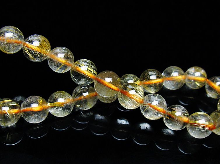 ゴールドタイチンルチル ブレスレット 7mm [T171-7676] 2枚目