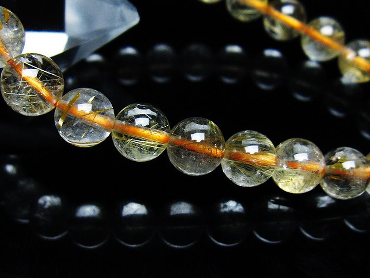 ゴールドタイチンルチル ブレスレット 7mm [T171-7676] 3枚目