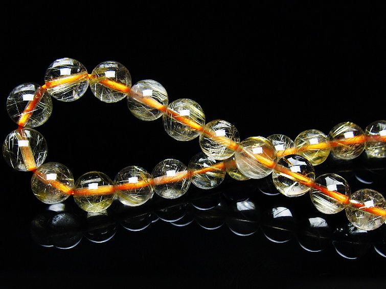 ゴールドタイチンルチル ブレスレット 7mm [T171-7678] 2枚目