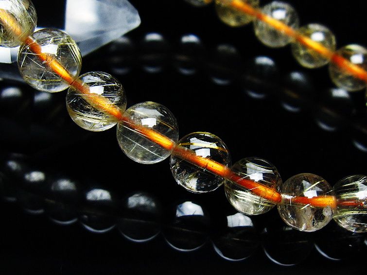 ゴールドタイチンルチル ブレスレット 7mm [T171-7678] 3枚目