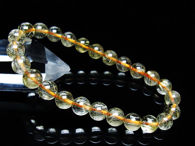 ゴールドタイチンルチル ブレスレット 7mm [T171-7691] 1枚目