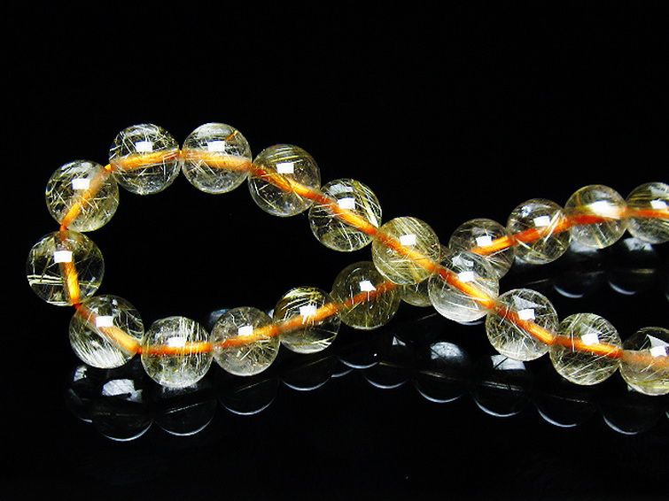 ゴールドタイチンルチル ブレスレット 7mm [T171-7691] 2枚目