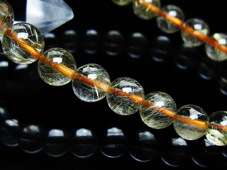 ゴールドタイチンルチル ブレスレット 7mm [T171-7691] 3枚目