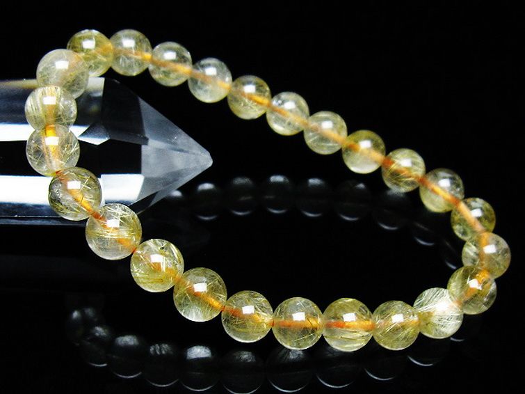 ゴールドタイチンルチル ブレスレット 7mm [T171-7693] 1枚目