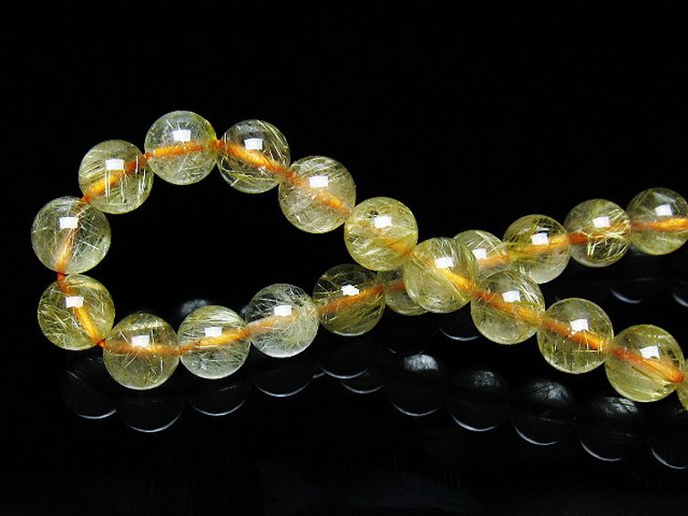 ゴールドタイチンルチル ブレスレット 7mm [T171-7693] 2枚目